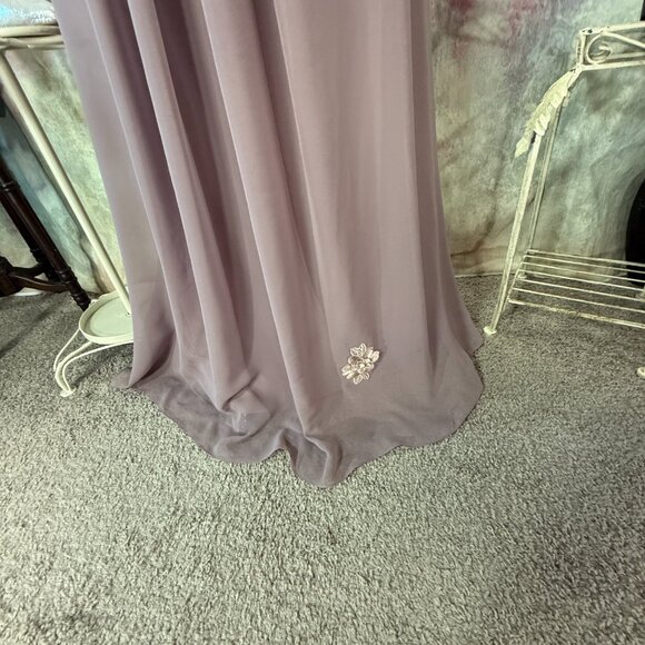 NEW 📌Azazie Pleated Keyhole Back Halter Neckline Chiffon Bridesmaid -Prom Dress - Picture 4 of 15